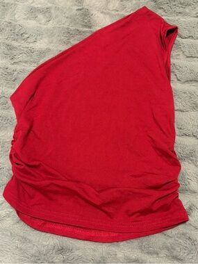 SHEIN Red One-Shoulder Tank Top